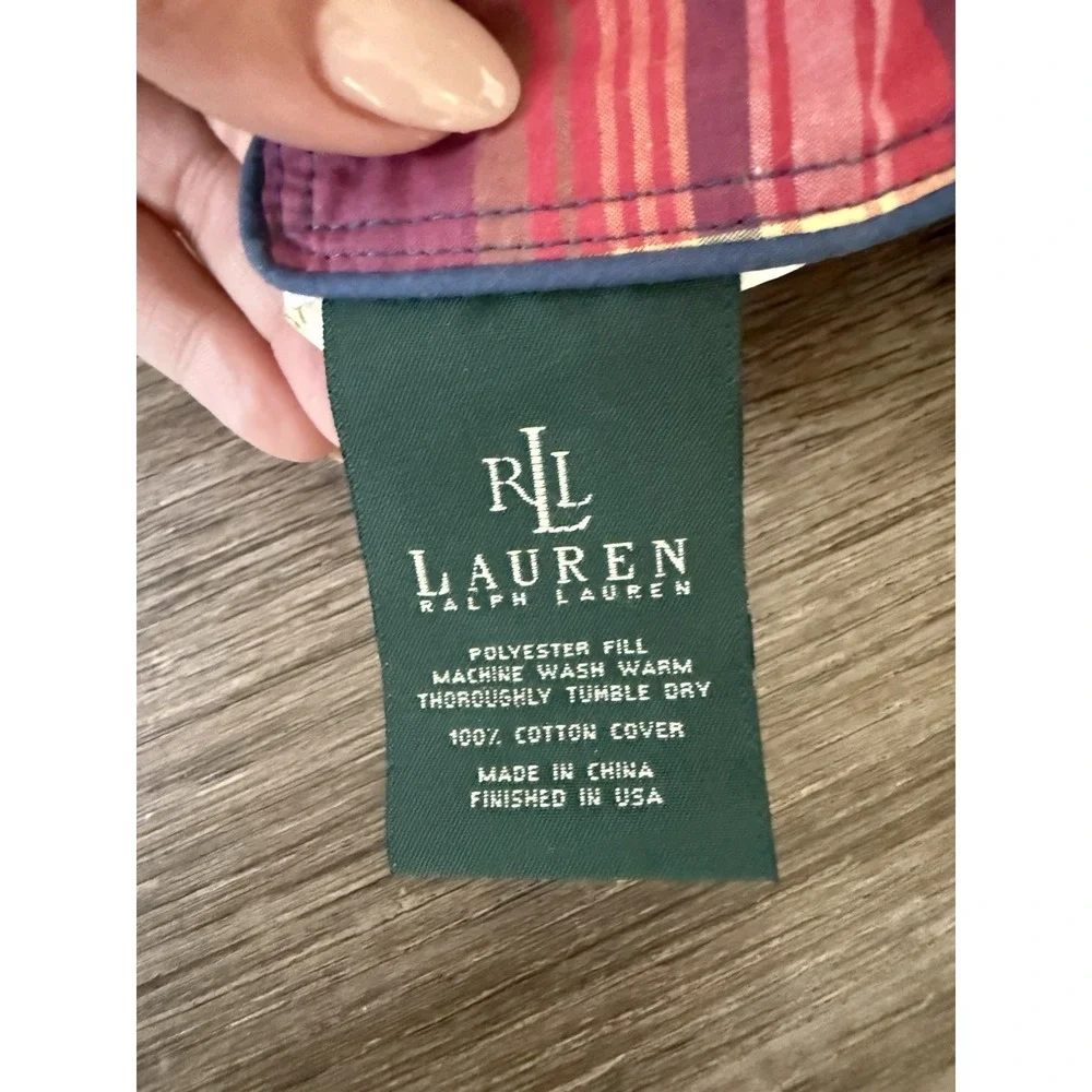 Pair Of Vintage Polo Ralph Lauren Garrison Tartan Plaid Pillows Logo 20